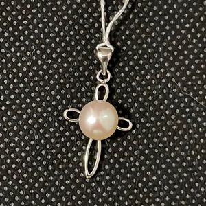 Beautiful Cross & Pearl Pendant